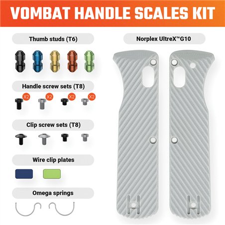 Vombat Handle Scales Gray G10