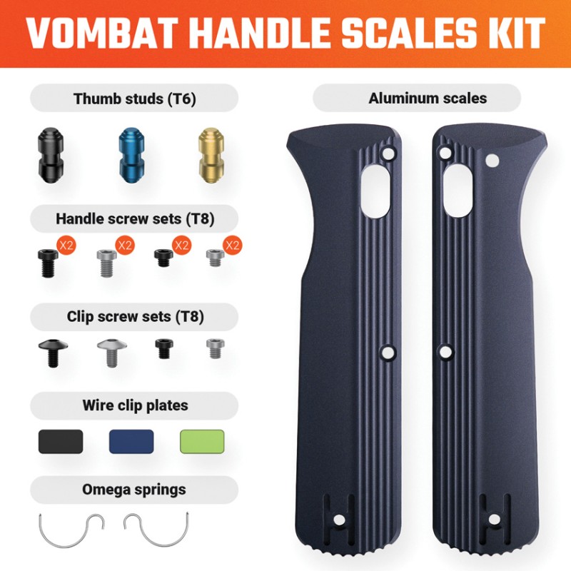 Vombat Handle Scale Kit Slate