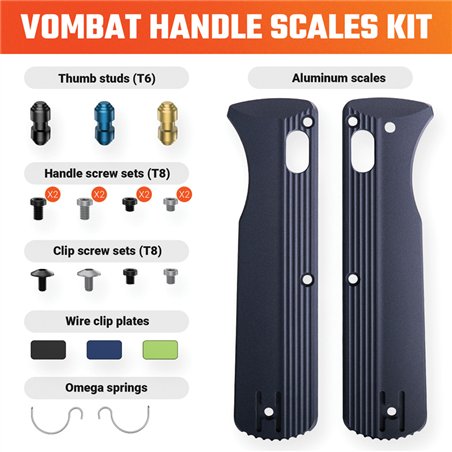Vombat Handle Scale Kit Slate