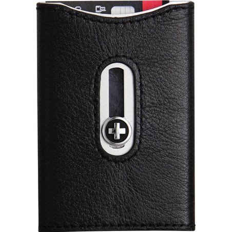 Swiss Wallet Black w/Silver