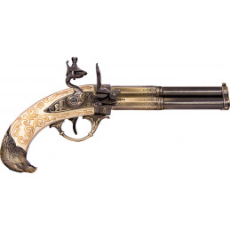 French 3 Barrel Flintlock