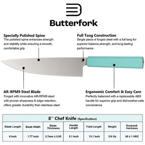 Chef's Knife Mint Green