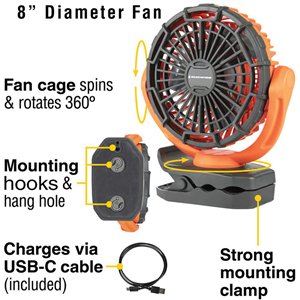Rechargeable Clamp Fan