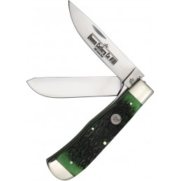 Two Blade Lockback Green Bone