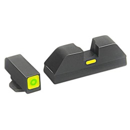 AmeriGlo GL605 CAP Sight Set for Glock  Black  Green Tritium with Lumigreen Outline Front Sight with Black LumiGreen Rear Sight