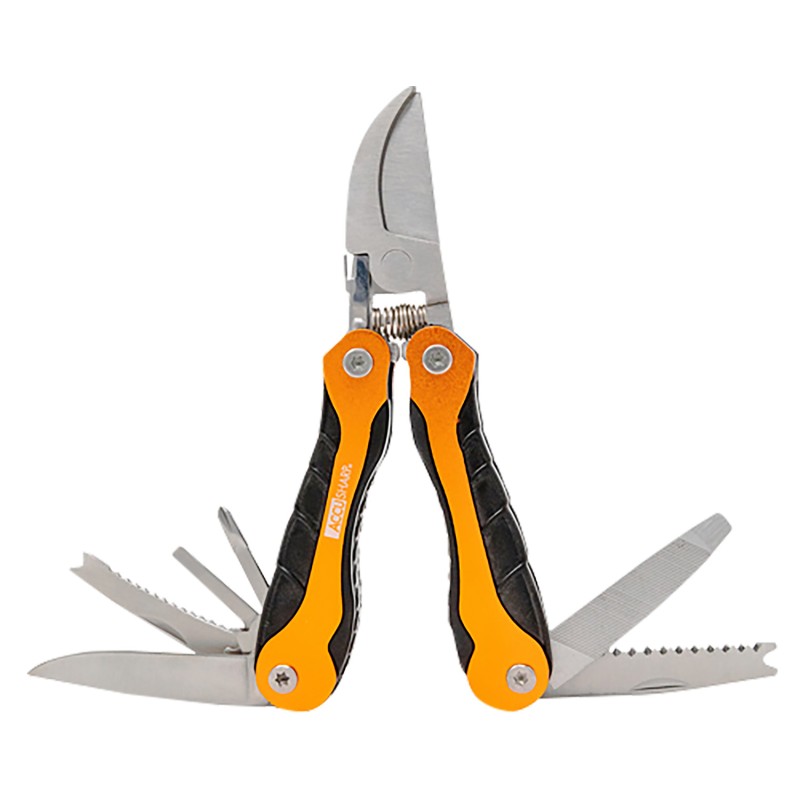 AccuSharp 085C Sportsmans  BlackOrange Folding Plain Blade Includes Nylon Case with Belt Clip