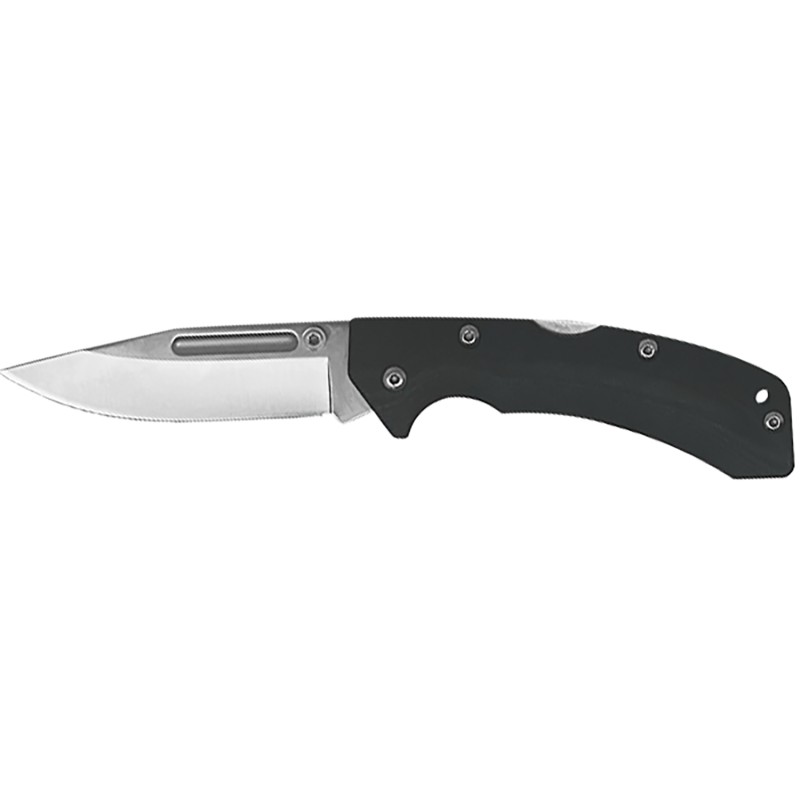 AccuSharp 711C Lockback  3 Folding Clip Point Plain Stainless Steel BladeBlack FRN Handle Includes Allen Wrench