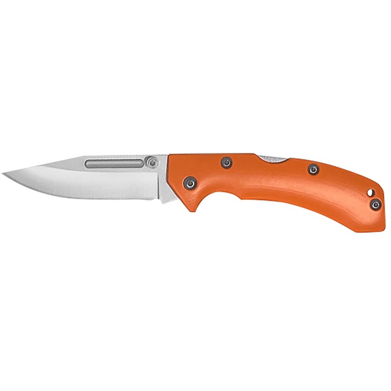 AccuSharp 712C Lockback  3 Folding Clip Point Plain Stainless Steel BladeBlaze Orange G10 Handle Includes Allen Wrench