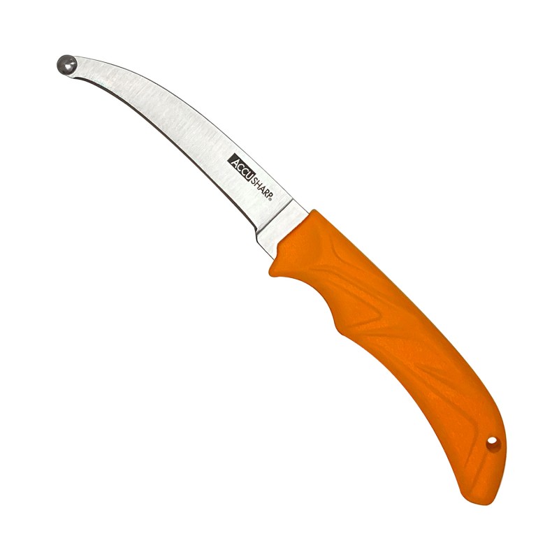 AccuSharp 734C AccuZip  4 Fixed Plain Stainless Steel Blade Blaze Orange Ergonomic AntiSlip Rubber Handle