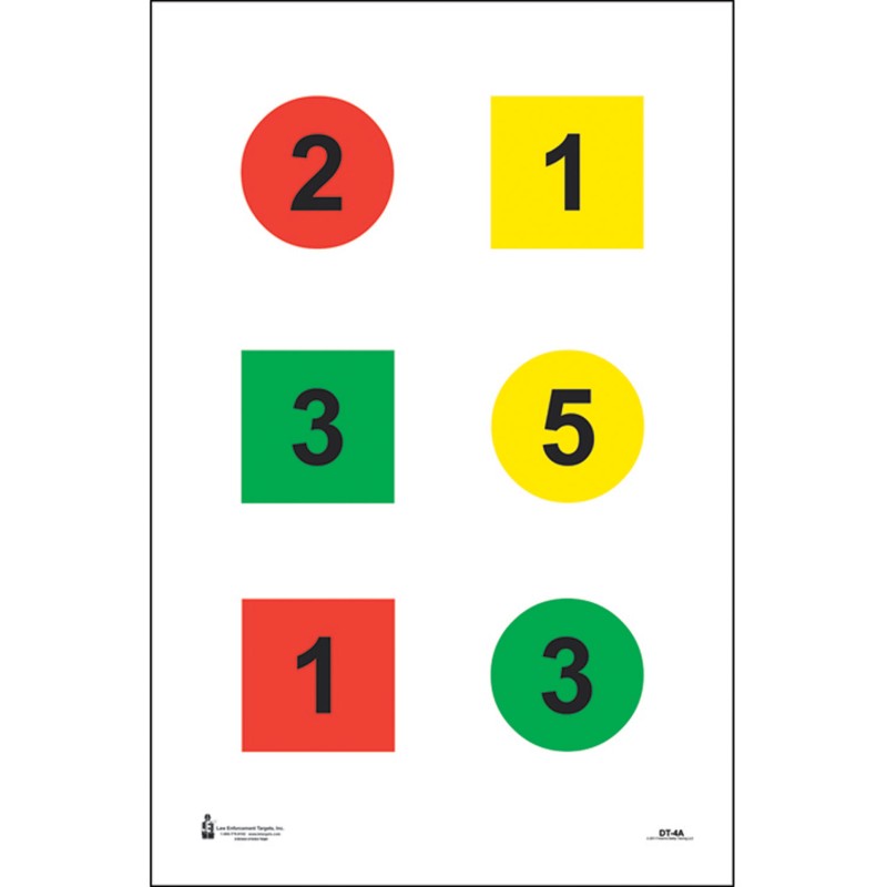 Action Target DT4A100 Training Discretionary Command CircleSquare Paper 23 x 35 MultiColor 100 Per Box