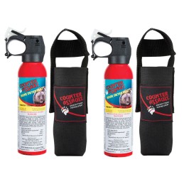 Counter Assault 15067015 Bear Spray  Capsaicin Range 32 ft7 Seconds 8.10 oz 2 Cans 2 Holsters Includes 2 Holsters