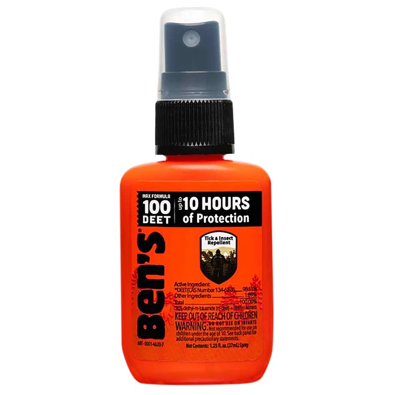 Bens 00067070 100  Odorless Scent 1.25 oz Spray Repels Ticks  Biting Insects Effective Up to 10 hrs