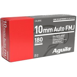 Aguila 1E102110 Target  Range Handgun 10mm Auto 180 gr Full Metal Jacket 50 Per Box 20 Case