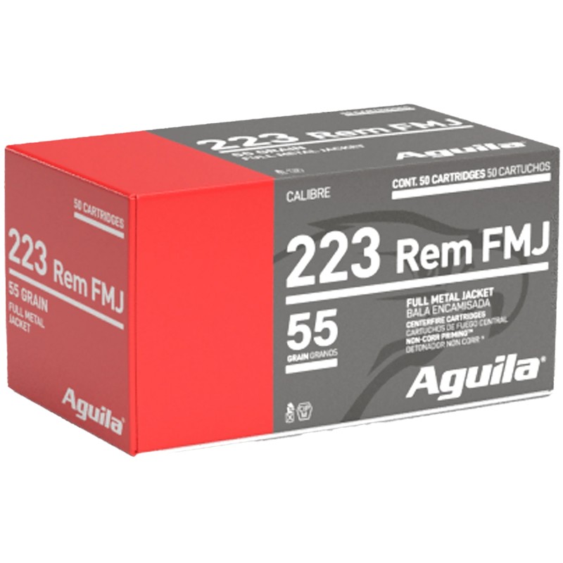 Aguila 1E223110 Target  Range Rifle 223 Rem 55 gr Full Metal Jacket 50 Per Box 20 Case