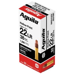 Aguila 1B220335 Super Extra Rimfire 22 LR 38 gr Copper Plated Hollow Point 50 Per Box 40 Case