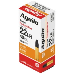 Aguila 1B220514 Competition  22 LR 40 gr Lead Solid Point 50 Per Box 20 Case