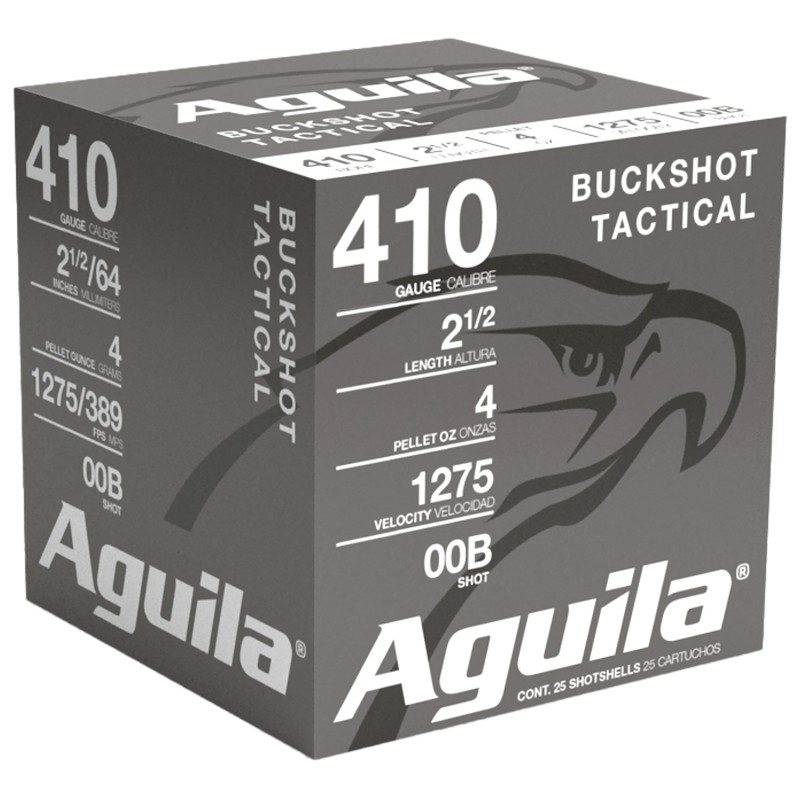 Aguila 1C4100BA Buckshot High Velocity 410 Gauge 2.50 12 oz 00 Buck Shot 25 Per Box 20 Case