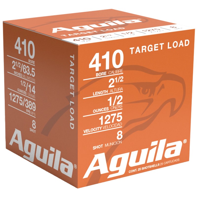 Aguila 1CHB4138 Birdshot High Velocity 410 Gauge 2.50 12 oz 8 Shot 25 Per Box 20 Case