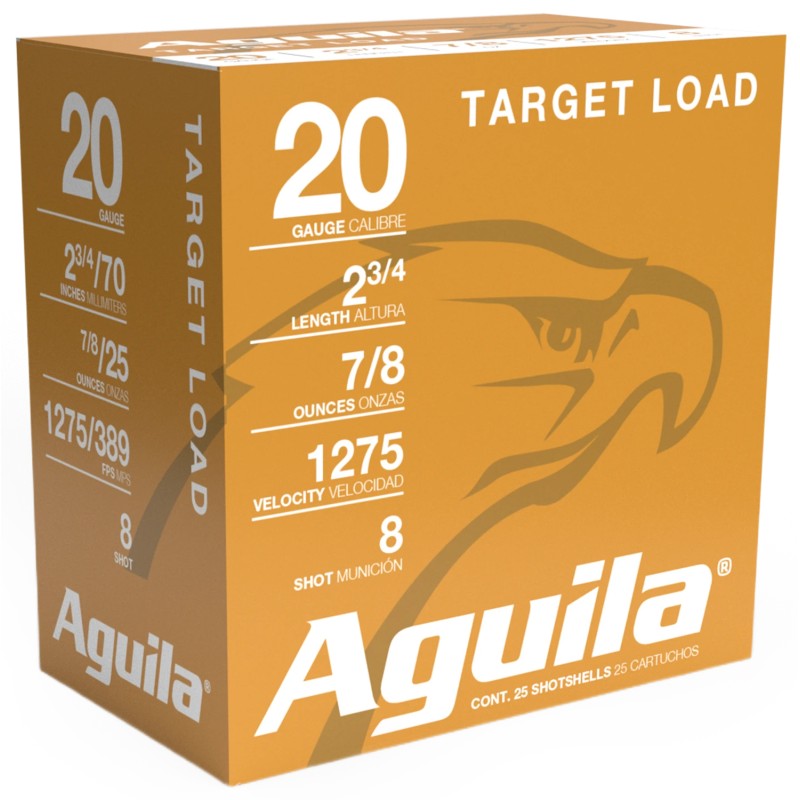 Aguila 1CHB2038 Target Load Competition 20 Gauge 2.75 78 oz 8 Shot 25 Per Box 10 Case