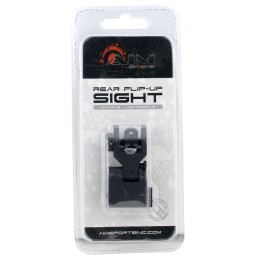 Aim Sports MT201 AR Low Profile Rear Flip Up Sight  Black Anodized Low Profile for AR15