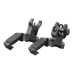 Aim Sports MT45FS AR Low Profile 45 Degree FlipUp Sight Set  Black Anodized 45 Degree Low Profile for AR15