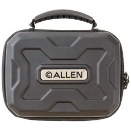 Allen 827 EXO  Handgun Case Black Polymer Molded Carry Handle Egg Crate Foam  Lockable Zippers 7 x 5.25