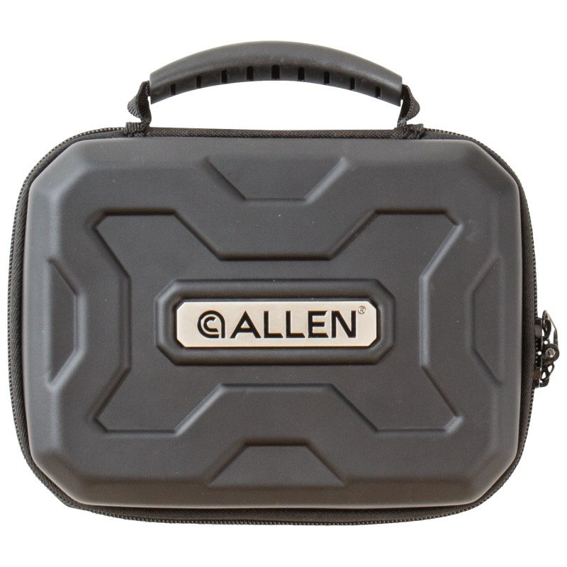 Allen 827 EXO  Handgun Case Black Polymer Molded Carry Handle Egg Crate Foam  Lockable Zippers 7 x 5.25