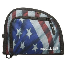 Allen 7719 Victory Auto Fit Handgun Case USA Flag Endura wBlack Trim 1Pocket Knit Lining Foam Padding  Lockable Zippers 9 x 7 In