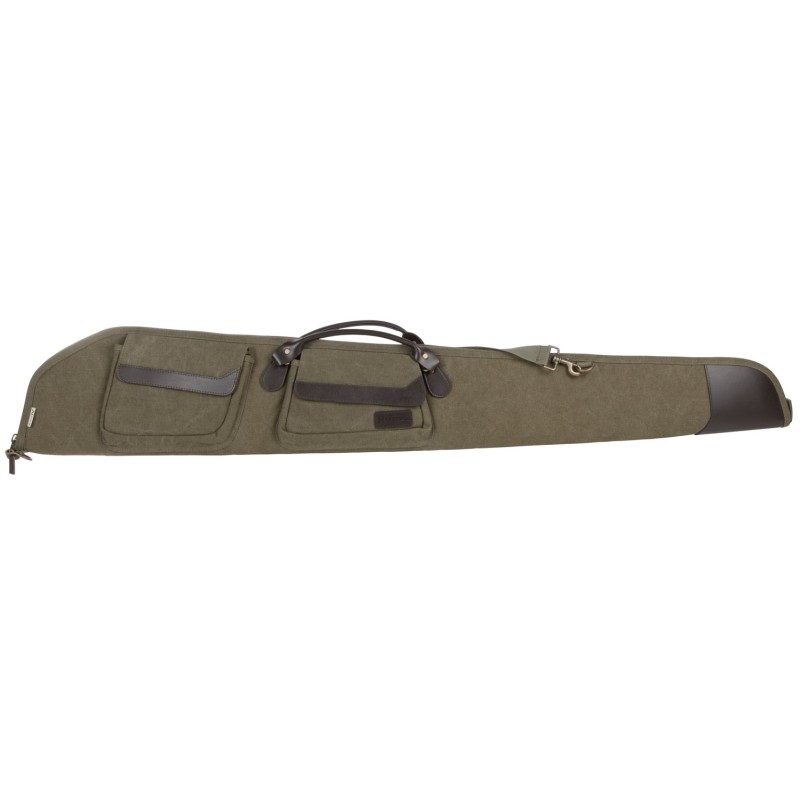 Heritage Cases 54352 North Platte  made of Olive Cotton Canvas with Leather Trim Brushed Tricot Lining  Lockable Zipper 52 L