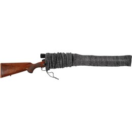 Allen 13105 Oversized Gun Sock  BlackHeather Gray Silicone Treatment  Drawstring Closure Fits Guns wLarge Scopes up to 52