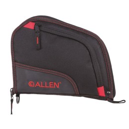 Allen 7738 AutoFit  Handgun Case Black Endura wRed Trim Foam Padding Knit Lining Mag Sleeve Storage Pocket  Lockable Zipper 9 L