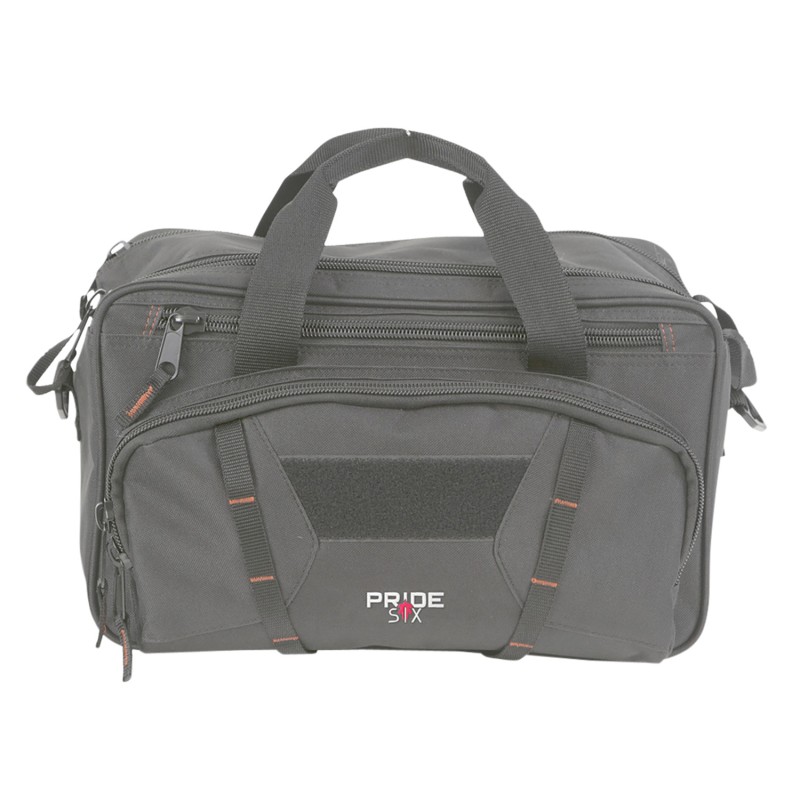 Tac Six 8247 Tactical Sporter Range Bag Black Endura with Removable Shoulder Strap Pockets Padded Pistol Rug  Exterior Webbing