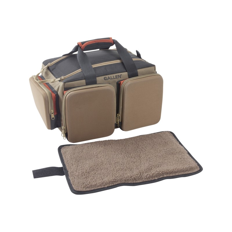 Allen 8305 Eliminator Rangemaster Tan Range Bag wPistol Rug Multiple Exterior Pockets  Rigid Bottom wFeet For Stability