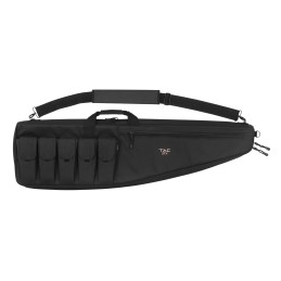 Tac Six 10931 Duty Tactical Rifle Case made of Endura with Black Finish Lockable Zippers Adjustable Mag Pockets Padded Internal 