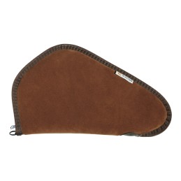 Heritage Cases 8613 Handgun Case  Brown Suede wBlack Trim Faux Sherpa Lining  Foam Padding Lockable Zippers 13 L