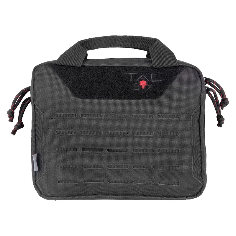 Tac Six 10814 Crew Tactical Pistol Case made of Black 600D Polyester with MOLLE System Lockable Compartments Storage Pockets 600