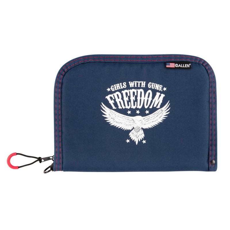 Girls With Guns 9071 Freedom  made of Polyester with Navy Finish White Letters  Picture Lockable Zipper Durable Lining  Foam Pad