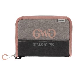 Girls With Guns 9072 Roses Are Gold  made of Polyester with Gray Finish  Rose Gold Accents Lockable Zipper Soft Lining  Dense Fo