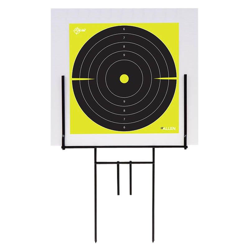 Allen 15309 EZAim Portable Range Target Stand Black Steel 18 W x 19 H Standing Includes 2 Adhesive Targets