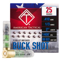 ATI ATIAC410BBB Shotshell  410 Gauge 12 Pellets BBB Shot 25 Per Box 10 Case