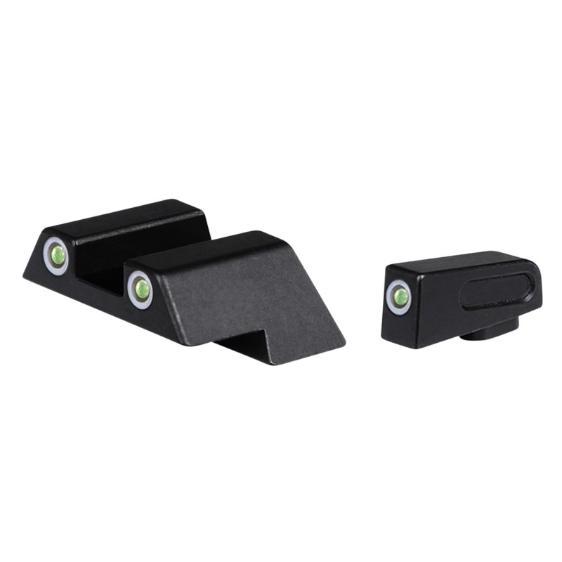 ATI ATINSGLOLF ATI Night Sight Glock Large Frame  Black  Green Tritium with White Outline Front Sight Green Tritium with White O