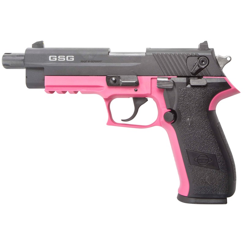 GSG GERG2210TFFP FireFly  22 LR 101 4.90 Black SteelThreaded Barrel  Serrated Slide Pink Zinc Alloy wBeavertail Frame Black Poly