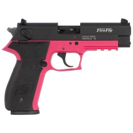 GSG GERG2210FFP FireFly  22 LR 101 4 Black Serrated Slide Pink Zinc Alloy wAccessory Rail Frame Black Polymer Grip