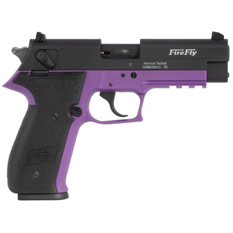 GSG GERG2210FFL FireFly  22 LR 101 4 Black Serrated Slide Purple Zinc Alloy wAccessory Rail Frame Black Polymer Grip