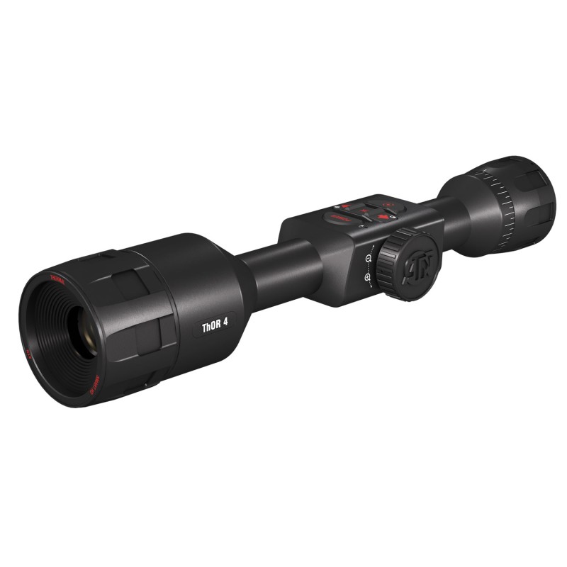 ATN TIWST4382A Thor 4 384 Thermal Rifle Scope Black Anodized 28x Multi Reticle 384x288 60Hz Resolution Features Rangefinder