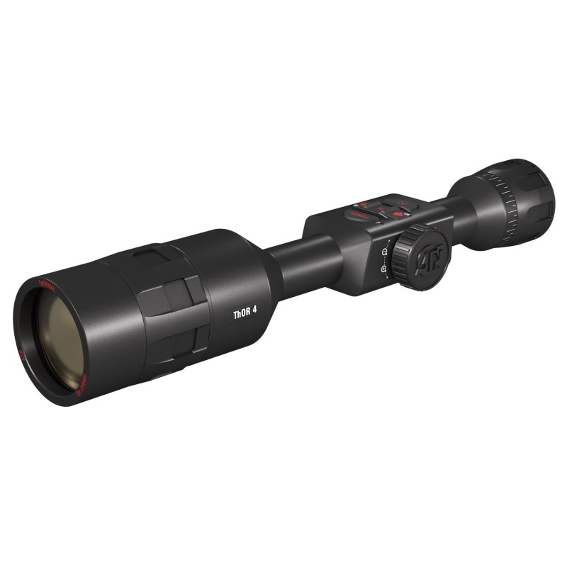 ATN TIWST4387A Thor 4 384 Thermal Rifle Scope Black Anodized 728x Multi Reticle 384x288 Resolution Features Rangefinder