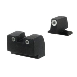 AmeriGlo SG181 Optic Compatible Sight Set for SIG Sauer  Black  Green Tritium with White Outline Front Sight Green Tritium with 