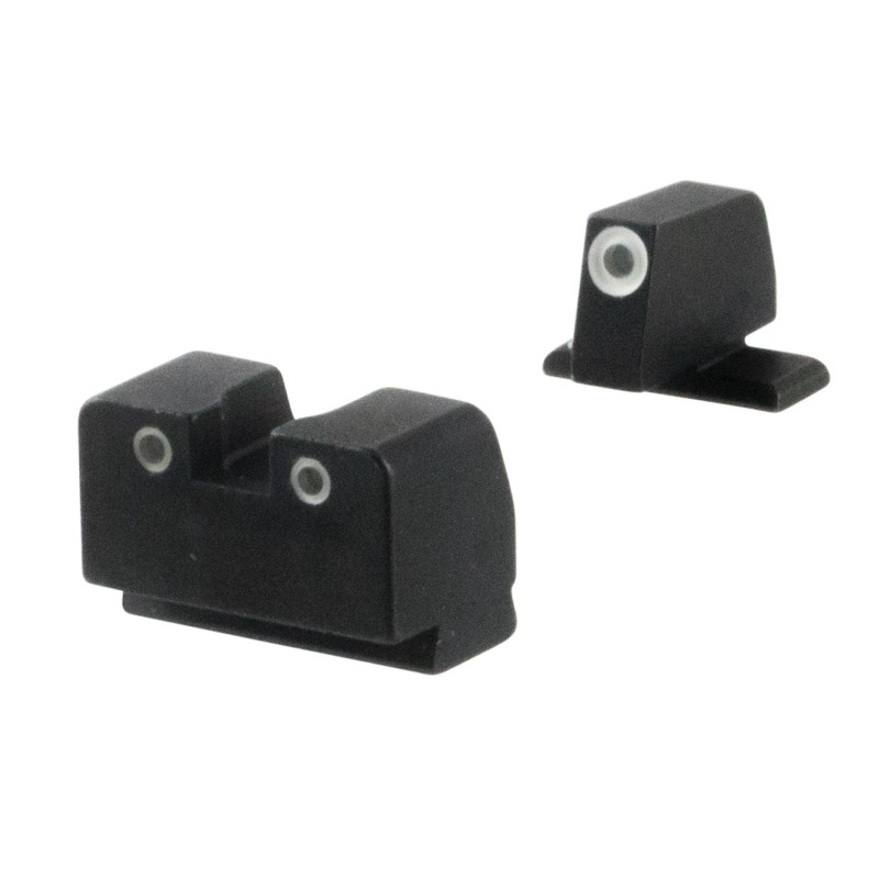 AmeriGlo SG181 Optic Compatible Sight Set for SIG Sauer  Black  Green Tritium with White Outline Front Sight Green Tritium with 