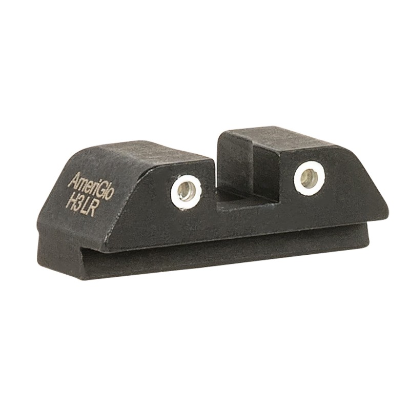 AmeriGlo GL8113R Classic Tritium Rear Sight for Glock  Black  Green Tritium with White Outline Rear Sight