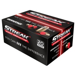 Ammo Inc 38125TMCSTRKRED Streak Visual RED  38 Special 125 gr Total Metal Case 20 Per Box 10 Case